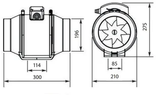 AIRROXY Wentylator kanałowy aRil 160-560 mm - Wentylatory łazienkowe - miniaturka - grafika 2