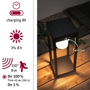 Paulmann Marisol solarna lampa cokołowa LED - Lampy ogrodowe - miniaturka - grafika 2