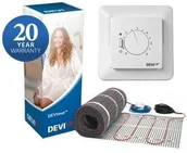Ogrzewanie podłogowe - Devi Zestaw grzejny: Mata DSVF DEVIheat 150S 150W 1,0m2 + Termostat Devireg 530 140F0329 + 140F1030 + puszka - miniaturka - grafika 1