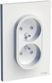 Gniazdka elektryczne - LEDart podwójne Schneider Electric Odace z uziemieniem białe - miniaturka - grafika 1