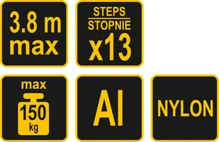 VOREL DRABINA ALU TELESKOPOWA 3,8M 13 STOPNI 17702 - Drabiny - miniaturka - grafika 9