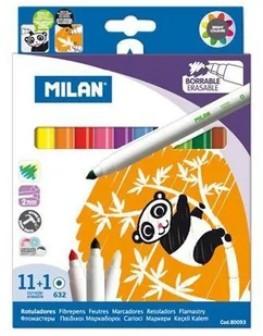MILAN 80093 Flamastry - 11 kolorów + 1 flamaster do usuwania kolorów 80093 - Flamastry - miniaturka - grafika 3