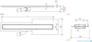 Wiper New Premium Pure Odpływ liniowy z kołnierzem 80 cm mat 100.1973.03.080 | - Odpływy liniowe - miniaturka - grafika 2