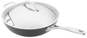 Woki - Stellar s678 patelnia typu wok z uchwytem i pokrywa, stal nierdzewna, Czarny, 30 cm S678 - miniaturka - grafika 1