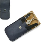 Zestawy do manicure i pedicure - Mont Bleu 3-częściowy zestaw do manicure w miękkim etui ze sztucznej skóry Black MS-047.C1 - miniaturka - grafika 1