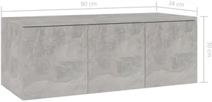 vidaXL Szafka pod TV, szarość betonu, 80x34x30 cm, płyta wiórowa - Szafki RTV - miniaturka - grafika 8