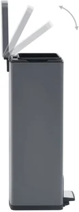 FENIKS vidaXL z pedałem bezdotykowy 30 L szary stal 149572 - Kosze na śmieci - miniaturka - grafika 6
