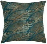 Poduszki dekoracyjne - Poduszka w liście zielono-złota 45 x 45 cm - miniaturka - grafika 1