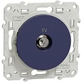 Gniazdka elektryczne - Schneider Electric Odace, pojedyncze gniazdo TV, mocowanie śrubowe, kobalt - S550445 S550445 - miniaturka - grafika 1