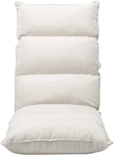 vidaXL Składane krzesło podłogowe, kremowe, tkanina vidaXL - Pufy i podnóżki - miniaturka - grafika 2