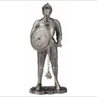 Figurki dekoracyjne - Veronese CYNOWY RYCERZ Z TARCZĄ I KORBACZEM (ZT08531AA) - miniaturka - grafika 1