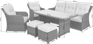 HOME &amp; GARDEN Meble ogrodowe technorattanowe Bergamo White / Grey 645958 - Meble ogrodowe - miniaturka - grafika 13