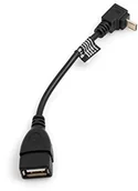 Kable USB - System-S Micro Kabel USB (Male) Kąt 90 ° stopni w dół do USB typ A (Female) Adapter kabla 13 cm 53526038 - miniaturka - grafika 1