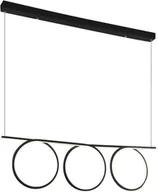 Lampy sufitowe - Milagro LAMPA wisząca LOOP 523 zwieszana OPRAWA metalowa LED 60W listwa sufitowa pierścienie czarne 523 - miniaturka - grafika 1