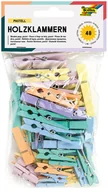 Zabawki kreatywne - Folia Drewniane klamerki (48 szt.) w różnych kolorach - miniaturka - grafika 1