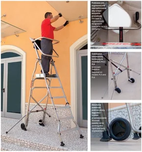 Faraone 996 99675034 Drabina magazynowa 3 stopniowa wysokość robocza 2,52m) 75034-uniw - Drabiny - miniaturka - grafika 7