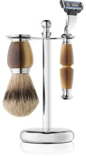 Golddachs zestaw do golenia galalit/róg Srebrny, tworzywo sztuczne/mosiądz wyposażenie, 100% borsuk-wyrywania akcesoria do włosów 7646912412 - Akcesoria turystyczne - miniaturka - grafika 2