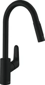 Baterie kuchenne - Hansgrohe 31815670 Jednouchwytowa bateria z wyciąganą wylewką z przełącznikiem DN15 mat czarny - miniaturka - grafika 1