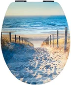 Deski sedesowe - Cornat KSDSC353 deska sedesowa, z tworzywa sztucznego MDF, wolnoopadająca, z motywem plaży, szybki montaż, 1 sztuka - miniaturka - grafika 1