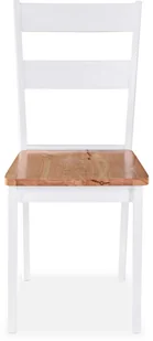 vidaXL Krzesła do jadalni, 4 szt., drewno kauczukowca, białe - Krzesła - miniaturka - grafika 3