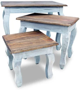 vidaXL Zestaw 3 stolików bocznych, lite drewno z odzysku - Ławy i stoliki kawowe - miniaturka - grafika 8