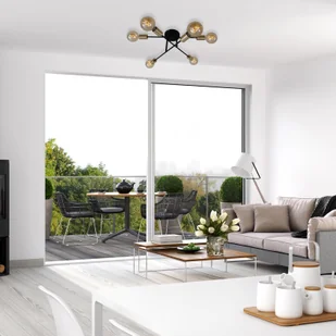 Briloner Lampa sufitowa 3868-065 Black Steel 6-punktowa - Lampy sufitowe - miniaturka - grafika 3