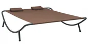 Leżaki ogrodowe - Dwuosobowy nowoczesny leżak ogrodowy brązowy R3-D74 - miniaturka - grafika 1