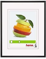 Ramki na zdjęcia - Hama Ramka na zdjęcia "Sevilla", 28 x 35 cm z passe-partout 18 x 24 cm, wysokiej jakości szkło, ramka z tworzywa sztucznego, do zawieszenia, czarna 00066224 - miniaturka - grafika 1