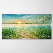 Obrazy i zdjęcia - PL Coloray Obraz Szklany malarstwo woda rzeka przyroda 140x70cm - miniaturka - grafika 1