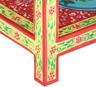 vidaXL Ręcznie malowana konsola, 80x35x75 cm, lite drewno mango - Stoły - miniaturka - grafika 7