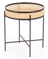 Ławy i stoliki kawowe - Halmar Stolik kawowy rattan syntetyczny LANIPA na czarnym stelażu - miniaturka - grafika 1