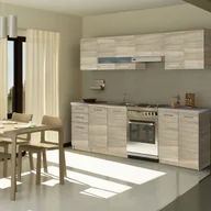 Gotowy zestaw mebli kuchennych Romantica II 240 cm dąb sonoma