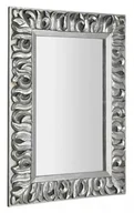 Lustra - Domotechnika Lustro w ramie 70x100x14 cm w ręcznie rzeźbionej drewnianej ramie srebrne postarzane SH/ IN432 - miniaturka - grafika 1