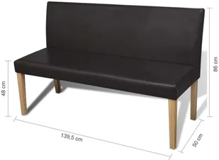 vidaXL vidaXL Ciemno brązowa ławka z imitacji skóry - Ławki do przedpokoju - miniaturka - grafika 6