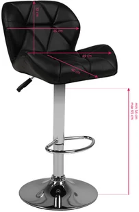 ACTIVESHOP Hoker Barowy M01 Pikowany Regulowany Czarny 10003_132517 - Krzesła i taborety kosmetyczne - miniaturka - grafika 5
