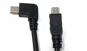 Kable USB - System-S System-S Kabel USB 2.0 20 cm mini B wtyczka kątowa na wtyczkę czarna 72332677 - miniaturka - grafika 1