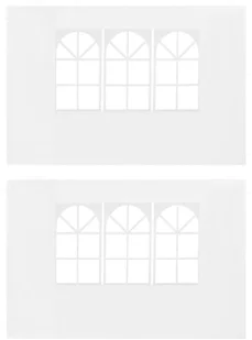 vidaXL Ścianki boczne z oknem do namiotu ogrodowego, 2 szt., PE, białe - Pawilony ogrodowe - miniaturka - grafika 7