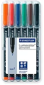Foliopisy - Staedtler 318 WP6 cienkopis pisak uniwersalny Lumocolor permanentny, około 0.6 MM, 6 kolorów 318 WP6 - miniaturka - grafika 1