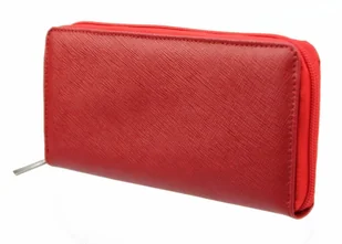 PolskaGalanteria.pl Portfel Damski Skóra Naturalna POLSKAGALANTERIA Z Solidnym Suwakiem Piórnik CZERWONY KP D10-WST - Portfele - miniaturka - grafika 2