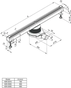 Odpływ liniowy szczelinowy 80 cm Deante KON_008S KON_008S - Odpływy liniowe - miniaturka - grafika 9