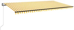 VidaXL Lumarko Automatycznie zwijana markiza, 600x350 cm, żółto-biała! 3069248 VidaXL - Markizy - miniaturka - grafika 2