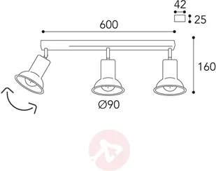 Moretti Lampa sufitowa Genziana 1421.E27 3-pkt. mosiądz - Lampy sufitowe - miniaturka - grafika 2