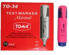 TOMA Zakreślacz Mistral różowy 10szt) - Artykuły biurowe - miniaturka - grafika 2