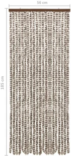 vidaXL Zasłona przeciwko owadom, kolor taupe i biel, 56x185 cm, szenil vidaXL - Akcesoria do okien - miniaturka - grafika 6
