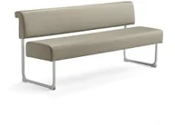 Sofy i kanapy - AJ Produkty Sofa START, 1800 mm, eko-skóra, szary, biały - miniaturka - grafika 1