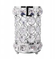 Kosmetyczki, organizery i kuferki - Organizer Pojemnik Na Pędzle Stojak Srebrny 1 - miniaturka - grafika 1