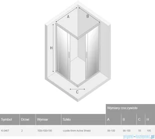 New Trendy New Praktic 100x100 K-0467 - Kabiny prysznicowe - miniaturka - grafika 2