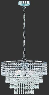 Trio Leuchten Klasyczna okrągła lampa wisząca chrom i kryształki - Orient - Lampy sufitowe - miniaturka - grafika 2