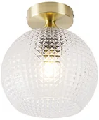 Lampy sufitowe - QAZQA Mosiężna lampa sufitowa Art Deco - Kula - miniaturka - grafika 1