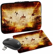 Torby na laptopy - Pedea Designerski pokrowiec ochronny na notebook o przekątnej do 33,7 cm (13,7 cm) z podkładką pod mysz i bezprzewodową myszką, zamek Dragon's Castle SET020-66060691 - miniaturka - grafika 1